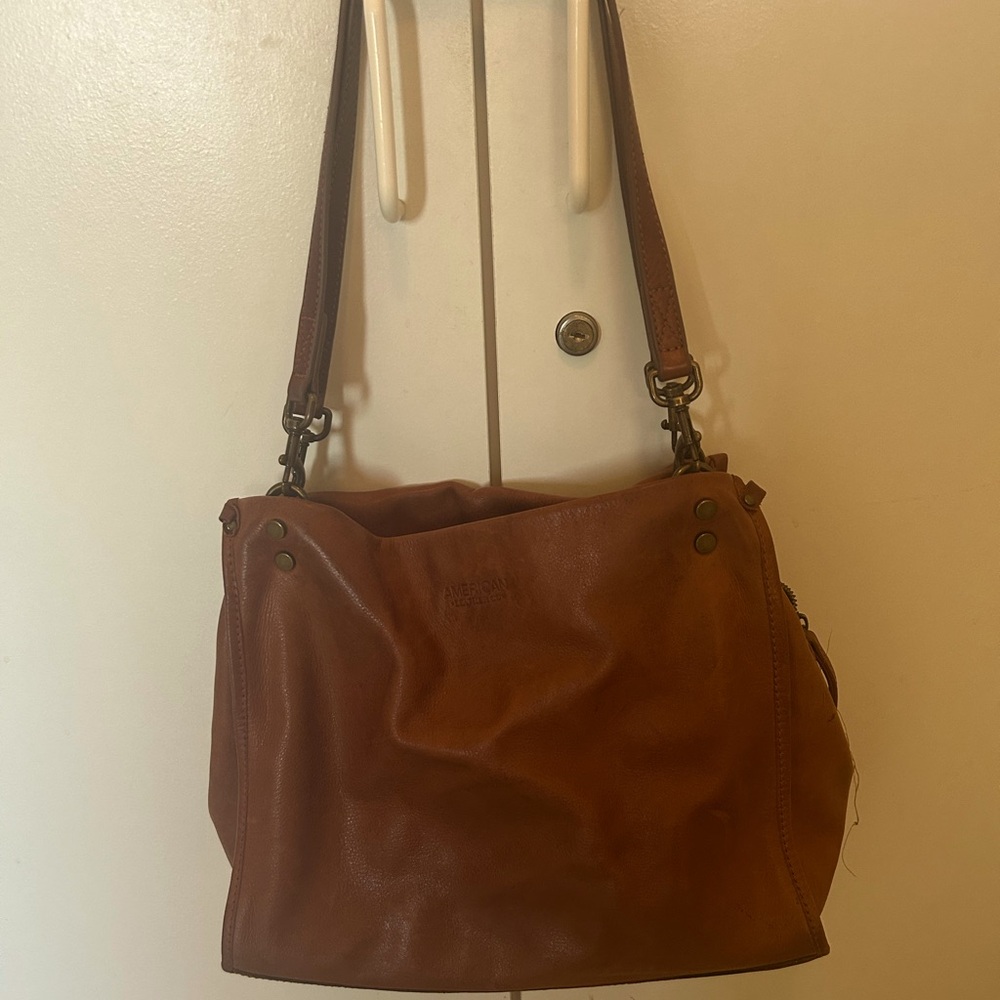 America Leather Brown Leather Shoulder Bag